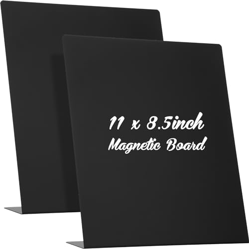 Fainne Magnetische Pinnwand mit Staffelei, 27,9 x 22,6 cm, magnetisch, Metalltafel, Mini-Magnet-Anzeigetafel, Tischplatte, Memoboard für Display, Menütisch, Zuhause, Schule, Küche, Bürobedarf, 2 Stück von Fainne