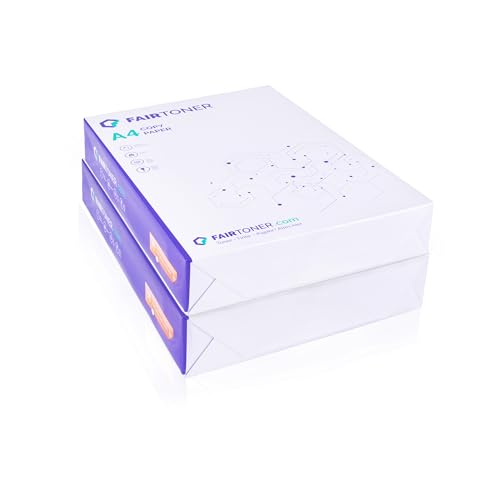 FairToner Kopierpapier Standard DIN-A4 1.000 Blatt (2 X 500 Blatt) 80g, Universal Druckerpapier Weiß von FairToner