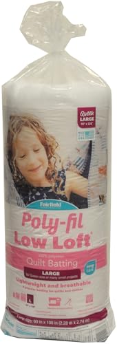 Fairfield Poly-Fil Low-Loft Queen Watte, 100% gebondetes Polyester, 228,6 x 274,3 cm, Weiß von Fairfield