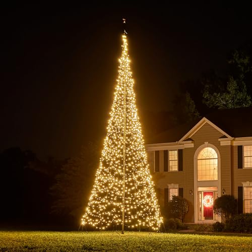 Fairybell LED-Weihnachtsbaum für draussen - Luminous Switch - 6 Meter - 2000 LEDs - Geeignet für vorhandene Fahnenmasten - Warmweiss und/oder Multicolor von Fairybell