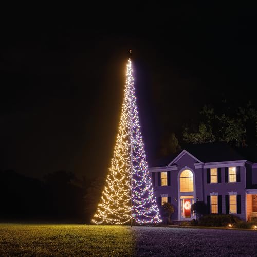 Fairybell LED-Weihnachtsbaum für draussen - Luminous Switch - 8 Meter - 3000 LEDs - Geeignet für vorhandene Fahnenmasten - Warmweiss und/oder Multicolor von Fairybell