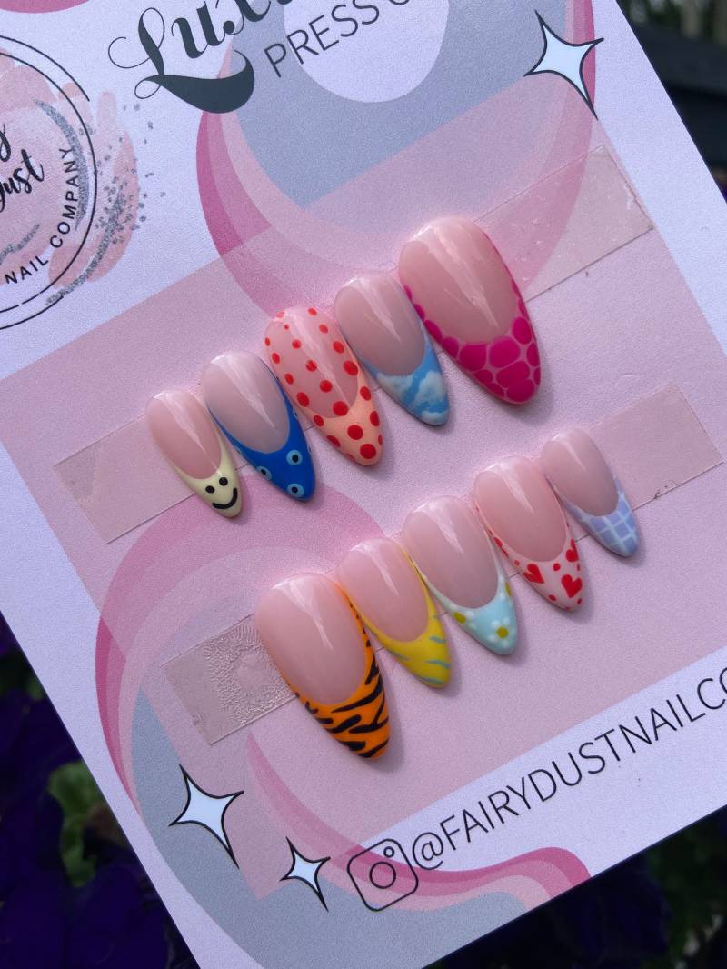 Mix & Match Niedliche Drücken Sie Auf Die Nägel | Künstliche Falsche Kleben von Fairydustnailcompany