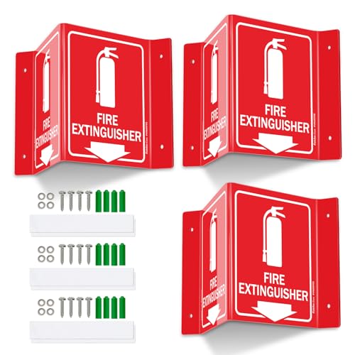 Faittoo Feuerlöscher-Schild, Feuerlöscher mit Pfeil nach unten, V-förmiger Acryl-Kunststoff, 4 vorgebohrte Löcher, inklusive passenden Schrauben, für Heimbüro/Geschäft, 3 Stück Faittoo Feuerlöscher-Schild, Feuerlöscher mit Pfeil nach unten, V-förmiger Acryl-Kunststoff, 4 vorgebohrte Löcher, inklusive passenden Schrauben, für Heimbüro/Geschäft, 3 Stück von Faittoo