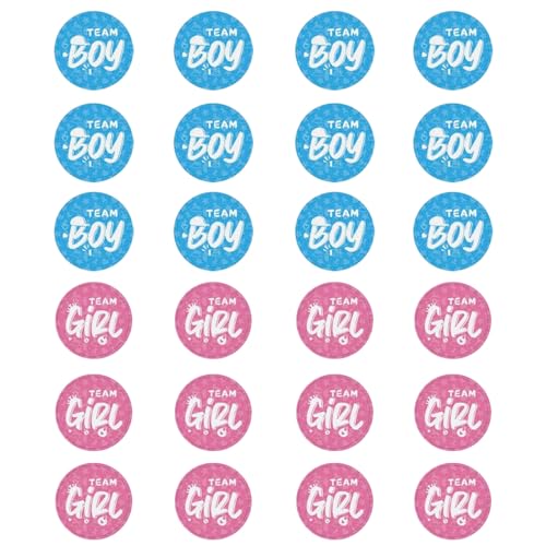 120 Stücke Geschlecht Offenbaren Aufkleber Blau und Rosa Rund Team Boy Team Girl Aufkleber für Gender Reveal Party Deko Sticker Baby Geschlecht Verkünden Partys und Baby Showers (B) von Falafoty