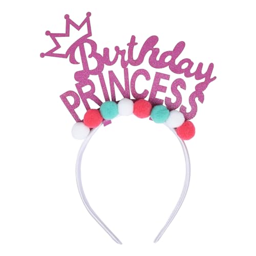 Geburtstagskrone für Mädchen, Geburtstag Prinzessin Stirnband Geburtstag Tiara Foto Props Haarschmuck für Geburtstag Kopfschmuck Party Kostüm Zubehör Kinder Geschenk (Rosa A) von Falafoty