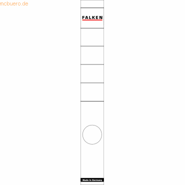 10 x Falken Ordnerrückenschilder 36x290mm selbstklebend weiß VE=10 Stü von Falken