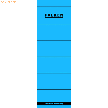 Falken Ordnerrückenschilder selbstklebend 60x190mm VE=10 Stück blau von Falken