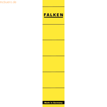 Falken Ordnerrückenschilder selbstklebend 36x190mm VE=10 Stück gelb von Falken