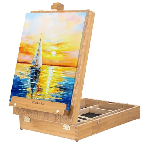 Falling in Art Tabletop Easel Storage Box, Sketchbox Desktop Easel for Painting, Adjustable Artist Drawing Easel for Beginners and Professionals von Falling in Art