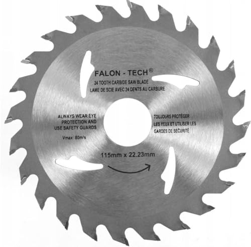 115x22,23 mm Kreissägeblatt für Holz mit 24 gekippten TCT-Zähnen von Falon-Tech