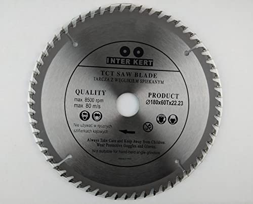 180x22,23 mm Top Qualität Kreissägeblatt für Holz mit 60 TCT-Zähnen von Falon-Tech