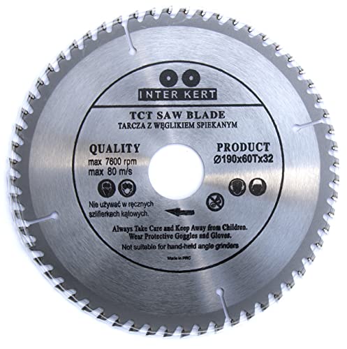 190x32 mm Sägeblatt Top Qualität Kreissägeblatt für Holz mit 60 TCT-Zähnen von Falon-Tech