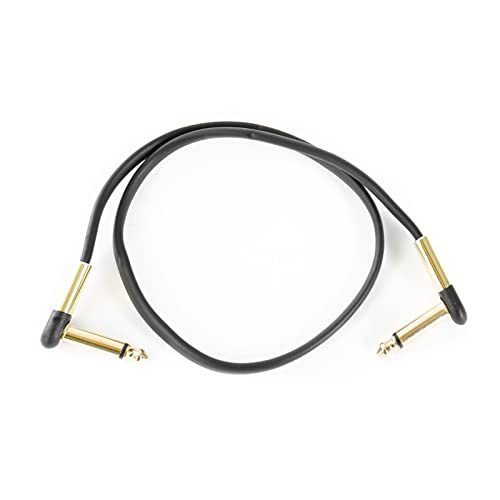 Fame Flat Patch Cable, Gold, 45 cm, Basic Standard, Vergoldete Steckerkontakte, Schwarz von Fame