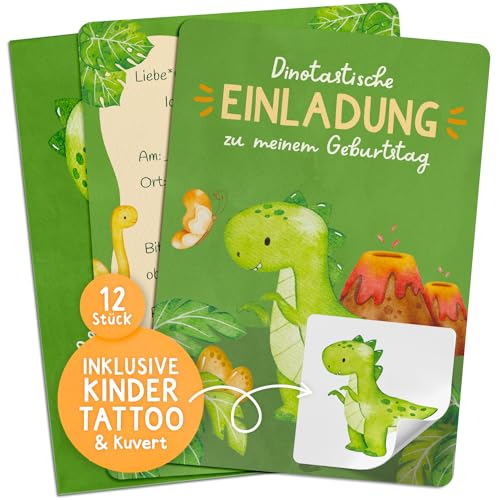 Famifidus 12x Einladungskarten Kindergeburtstag mit Kindertattoos I Einladungskarten Geburtstag in verschiedenen Motiven I Einladungskarten Kindergeburtstag Mädchen & Jungen von Famifidus