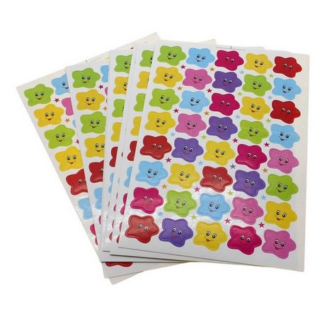 Lachende Sterne Smilies Sticker für Kinder & Kalender zum markieren von Ereignissen, 10 Blatt Bunte Sterne ca. 400 Stück Tagebuchsticker Sterne lachen 1,8cm von Familienkalender