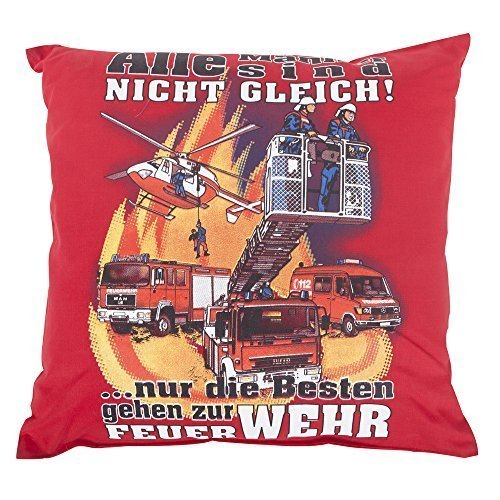 Fan-O-Menal Kissen gefüllt mit vielfarbigem Druck - Feuerwehr - ca. 40 x 40 cm - 11616 - Dekokissen Autokissen von Fan-O-Menal