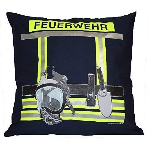 Kissen mit Print - Feuerwehr - ca. 40 x 40 cm - 11611 - Dekokissen Autokissen Farbe Navy von Fan-O-Menal