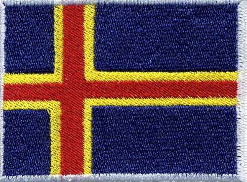 AUFNÄHER - ALAND ISLAND (FINLAND) - Gr. ca. 8cm x 5cm (21564) Stick Applikation Patches - Länderflagge Fahne Nation von Fan-Omenal