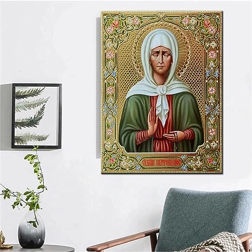 DIY Diamant Painting Bilder, 5D Diamond Painting Set, Heilige Matrona die Blinde Vollbohrer Diamond Art Painting Kits,Diamant Malerei Bilder Nach Zahlen,für Wand Art Dekor 30x40cm von FanSee