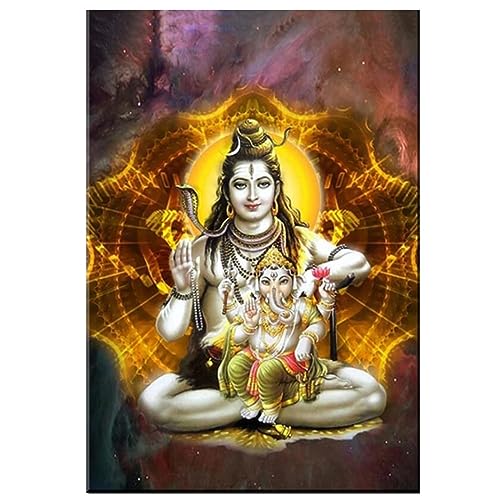 Diamond Painting,Diamant Painting Bilder, Gottheiten wie Shiva Luo Xiao 5D Diamant Painting Kit,DIY Kreuzstich Malerei Kits Voller Strass Stickerei Diamant Malerei Kunsthandwerk Wand Décor 80x100cm von FanSee