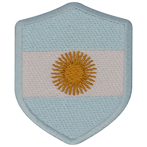 FanShirts4u Aufnäher - ARGENTINIEN - Wappen - 7 x 5,6cm - Bestickt Flagge Patch Badge Fahne Argentina (Blaue Umrandung) von FanShirts4u