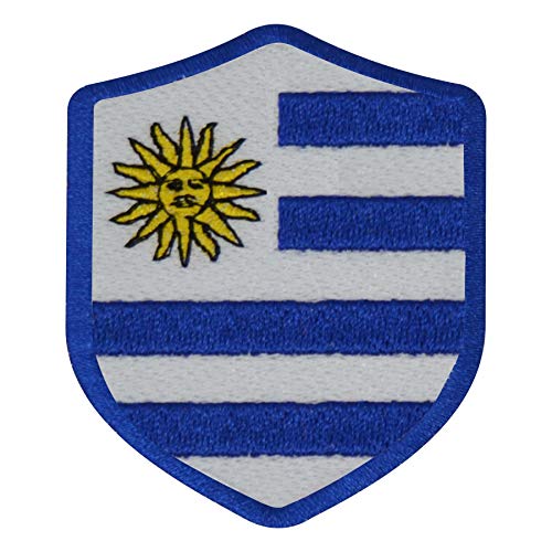 FanShirts4u Aufnäher - Uruguay - Wappen - 7 x 5,6cm - Bestickt Flagge Patch Badge Fahne (Blaue Umrandung) von FanShirts4u