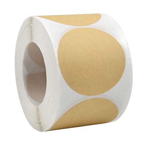 500 Stück Braune Natürliche Kraft Kreis Aufkleber, Kraftpapier Runde Aufkleber Etiketten, Leere Etiketten für Geschenkaufkleber, Einmachetiketten, Scrapbooking, Aufbewahrungsdosen, 50mm von Fangehong