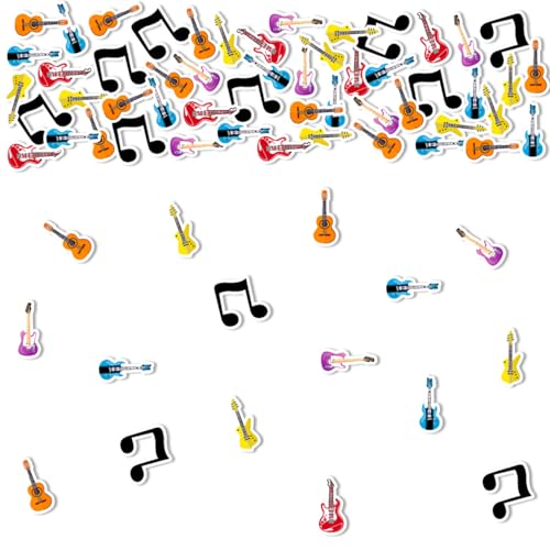 Fangleland 200Pcs Musik Gitarre Thema Konfetti, Rock and Roll Tabelle Streuungen für Rock Star Karaoke Hippie Geburtstag Brautdusche Bachelorette Party, Funky Musik Studio Raumdekoration liefert von Fangleland