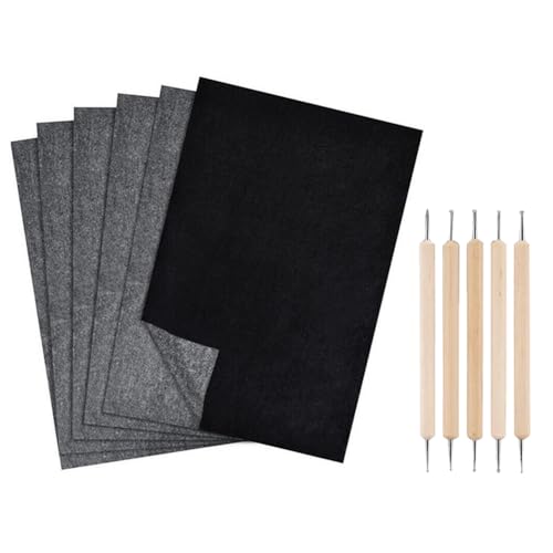 Fangxuee Carbon-Transferpapier Hochwertiges Carbon-Transferpapier 11,5 X 8,3 A4 Pauspapier Carbon-Graphitpapier mit Prägestift Schwarz von Fangxuee