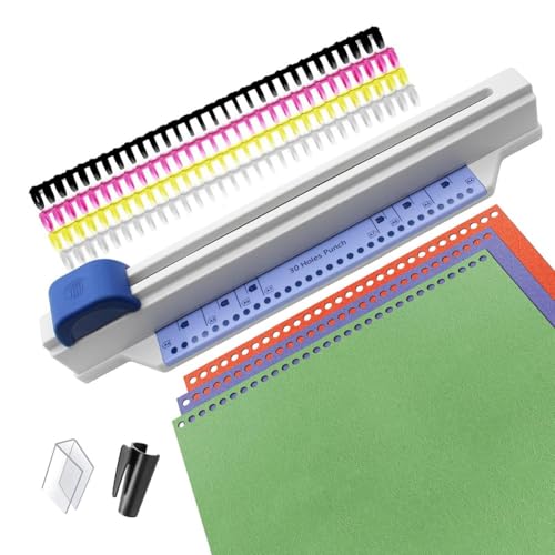 Fangxuee Hand-Push-Bindemaschine, 30-Loch-Buchbindemaschine, Spulenbindemaschine, für A4 A5 A6 A7 B5-B7Papier-Notizbuch-Scrapbook von Fangxuee