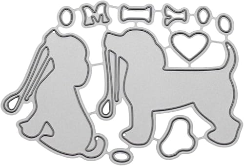 Metall-Stanzschablone mit niedlichem Hund, für Scrapbooking, Alben, Stempel, Papierkarten, Stanzformen für Kartenherstellung, Stanzformen und Prägen, Scrapbooking, Stanzformen von Fansoftiks