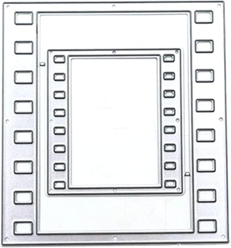 Metall-Stanzschablonen mit rechteckigem Rahmen, Prägeschablone für Kartenherstellung, Journaling-Dekorationen, Klemmbrett, Stanz- und Prägung, Scrapbooking-Stanzformen von Fansoftiks