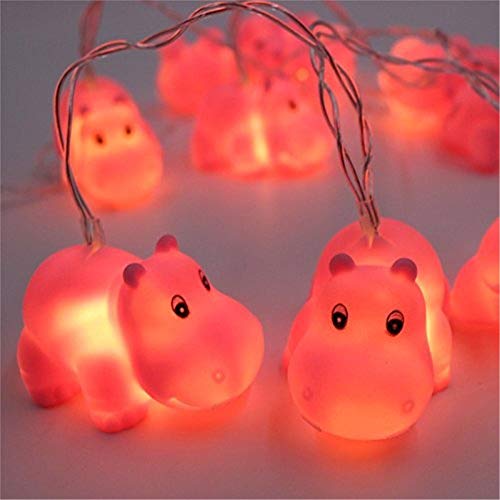 Fantasee 1,5 m 10 LED Nilpferd Lichterkette batteriebetrieben LED Lichterkette Fantastische Lichter für Schlafzimmer Babyzimmer Kinderzimmer Geburtstag Party Dekoration Nilpferd von Fantasee