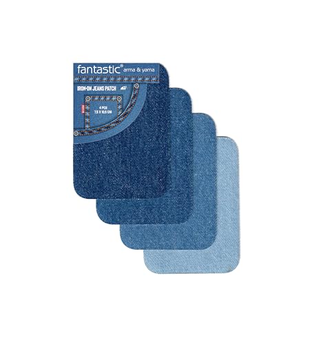 4er-Pack Jeans-Flicken zum Aufbügeln für Jeans, langlebige Reparatur- und dekorative Flicken für Jeansjacken, Hosen und Kleidung, einfach ohne Nähen, Stofffixierung, bestickt, zum Aufbügeln und 4er-Pack Jeans-Flicken zum Aufbügeln für Jeans, langlebige Reparatur- und dekorative Flicken für Jeansjacken, Hosen und Kleidung, einfach ohne Nähen, Stofffixierung, bestickt, zum Aufbügeln und von Fantastic Arma