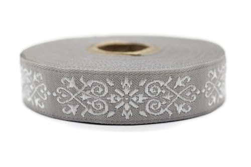 10 Meter 20 mm grau und weiß Jacquard-Band gewebt mit keltischem Knotenmuster, Rollen, Borte, bestickt, Handwerk, Kleidung, Kurzwaren, Basteln, Dekoration, mittelalterliches Nähen, 20271-V3 10 Meter 20 mm grau und weiß Jacquard-Band gewebt mit keltischem Knotenmuster, Rollen, Borte, bestickt, Handwerk, Kleidung, Kurzwaren, Basteln, Dekoration, mittelalterliches Nähen, 20271-V3 von Fantastic Kurdele