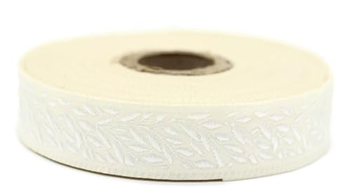 10 Meter 20 mm weiß und beige Jacquard-Band gewebt mit Blattmotiv Rollen Borte bestickt Handwerk Kleidung Kurzwaren Hobby Kreativ Dekoration Mittelalter 20270-V1 10 Meter 20 mm weiß und beige Jacquard-Band gewebt mit Blattmotiv Rollen Borte bestickt Handwerk Kleidung Kurzwaren Hobby Kreativ Dekoration Mittelalter 20270-V1 von Fantastic Kurdele