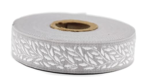 10 Meter 20 mm weiß und grau Jacquard-Band gewebt mit Blattmotiv Rollen Borte bestickt Handwerk Kleidung Kurzwaren Hobby Kreativ Dekoration Mittelalter 20270-V3 10 Meter 20 mm weiß und grau Jacquard-Band gewebt mit Blattmotiv Rollen Borte bestickt Handwerk Kleidung Kurzwaren Hobby Kreativ Dekoration Mittelalter 20270-V3 von Fantastic Kurdele