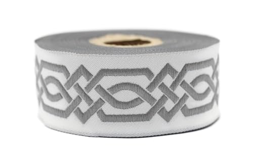 10 Meter 35 mm grau und hellgrau Jacquard-Band gewebt mit keltischem Knotenmuster, Rollen, Borte, bestickt, Handwerk, Kleidung, Kurzwaren, Basteln, Dekoration, mittelalterliche Nähte, 35272-V4 10 Meter 35 mm grau und hellgrau Jacquard-Band gewebt mit keltischem Knotenmuster, Rollen, Borte, bestickt, Handwerk, Kleidung, Kurzwaren, Basteln, Dekoration, mittelalterliche Nähte, 35272-V4 von Fantastic Kurdele