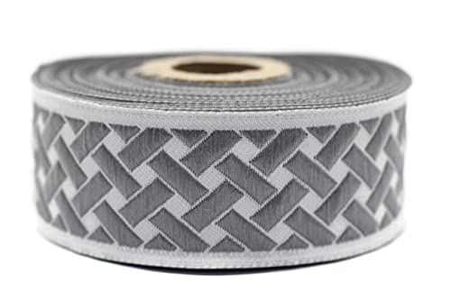 10 Meter 35 mm grau und hellgrau Jacquard-Band gewebt mit keltischem Knotenmuster, Rollen, Borte, bestickt, Handwerk, Kleidung, Kurzwaren, Basteln, Dekoration, mittelalterliche Nähte, 35274-V4 10 Meter 35 mm grau und hellgrau Jacquard-Band gewebt mit keltischem Knotenmuster, Rollen, Borte, bestickt, Handwerk, Kleidung, Kurzwaren, Basteln, Dekoration, mittelalterliche Nähte, 35274-V4 von Fantastic Kurdele