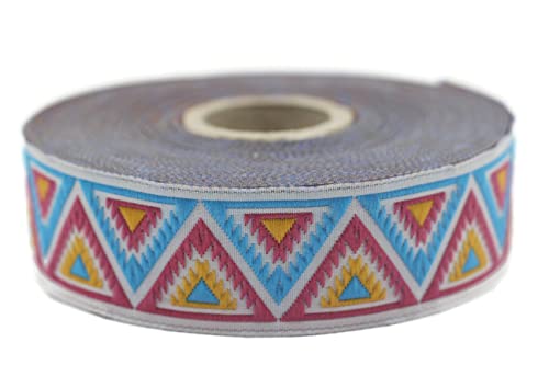 10 Meter Web Borte Webband Jacquardborte Trachtenborte Stickerei Blau-Rosa Chevron Motiv 25mm 10 Meter Web Borte Webband Jacquardborte Trachtenborte Stickerei Blau-Rosa Chevron Motiv 25mm von Fantastic Kurdele