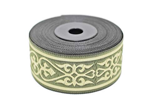 11 Yard Spule 3,5 cm breit Grün Royal Celtic Heart Jacquard Bänder Herz bestickte Bänder Jacquard Trim Band Trim Nähen Borte 35068 von Fantastic Kurdele