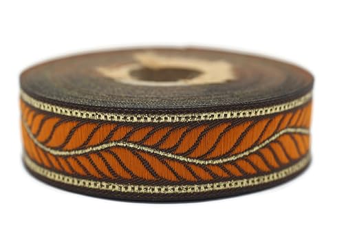 10 Meter Web Borte Webband Jacquardborte Trachtenborte Stickerei Orange Peder 22mm 10 Meter Web Borte Webband Jacquardborte Trachtenborte Stickerei Orange Peder 22mm von Fantastic Kurdele