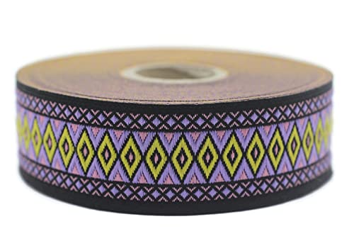 10 Meter Web Borte Webband Jacquardborte Trachtenborte Stickerei Violett-Gelb Geometrisch Diamant 25mm 10 Meter Web Borte Webband Jacquardborte Trachtenborte Stickerei Violett-Gelb Geometrisch Diamant 25mm von Fantastic Kurdele