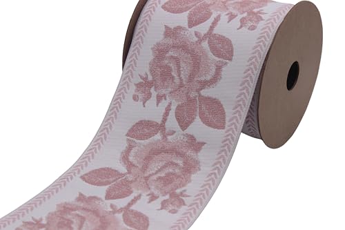 Gardinenband V1 211, 3,5 m Spule, 100 mm breit, rosa Rose, Jacquard-Band für Ihre Vorhänge, Gardinenband, Gardinenband von Fantastic Kurdele