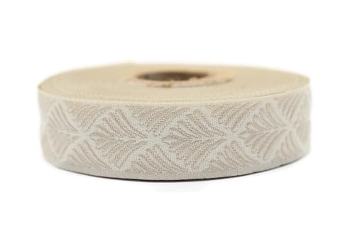 Jacquard-Band, gewebt, Beige und Creme, Muschel, 10 m x 20 mm – Rolle, besticktes Band, zum Nähen, Dekoration 20273-V2 Jacquard-Band, gewebt, Beige und Creme, Muschel, 10 m x 20 mm – Rolle, besticktes Band, zum Nähen, Dekoration 20273-V2 von Fantastic Kurdele