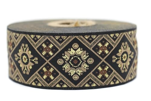 Jacquard-Band, gewebt, sandbeige und goldfarben, orientalischer Glanz, 10 m x 35 mm – Rolle, besticktes Band, zum Nähen, Dekoration 35975-V3 Jacquard-Band, gewebt, sandbeige und goldfarben, orientalischer Glanz, 10 m x 35 mm – Rolle, besticktes Band, zum Nähen, Dekoration 35975-V3 von Fantastic Kurdele