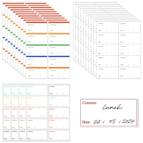 Gefrieretiketten,240 Stück 6cm*3 cm Leicht Abziehbare Gefrieretiketten, Farblich Gefrieretiketten zum Beschriften Leicht Abziehbare Etiketten Marmeladengläser Ohne Rückstände von Fantasyon
