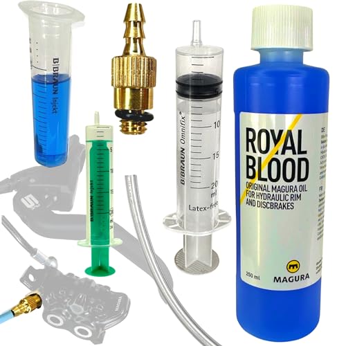 MAGURA Royal Blood Mineral Öl 250ml + F26 Service Kit Hydraulische Scheibenbremsen Felgenbremsen Entlüftungskit Set entlüften Mt 2 4 5 6 7 8 HS11 Hs22 HS33 von Fantic26
