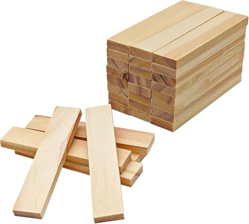 30 Stück Bastelholz Klötzchen aus Eichenholz für DIY-Projekte, Dekoration und Bau, 100x20x7 mm, Natürliche Holzleisten für Heimwerker, Kreative Holzstäbchen für Handarbeit und Vertäfelung von Fanxaolnes