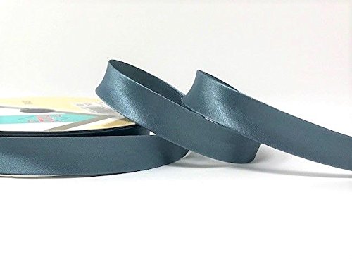 Antik Blau byetsa Satin Falte 18 mm Schrägband auf einer 25 m Rolle von Fany